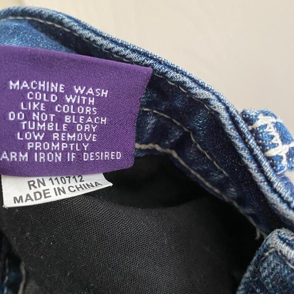 Vigoss Womens Dark Wash Bootcut Flap Back Rhinestone Pocket Jeans Juniors Size 3 - Picture 8 of 10